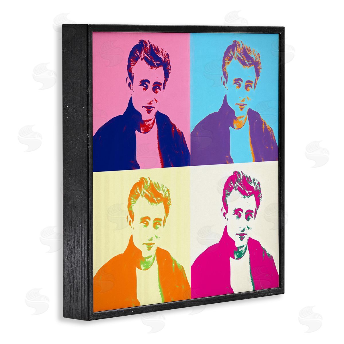 Daniel Sproul Vivid Pop Style Portrait Squares Person Man Black Framed Glicee Wall Art Print