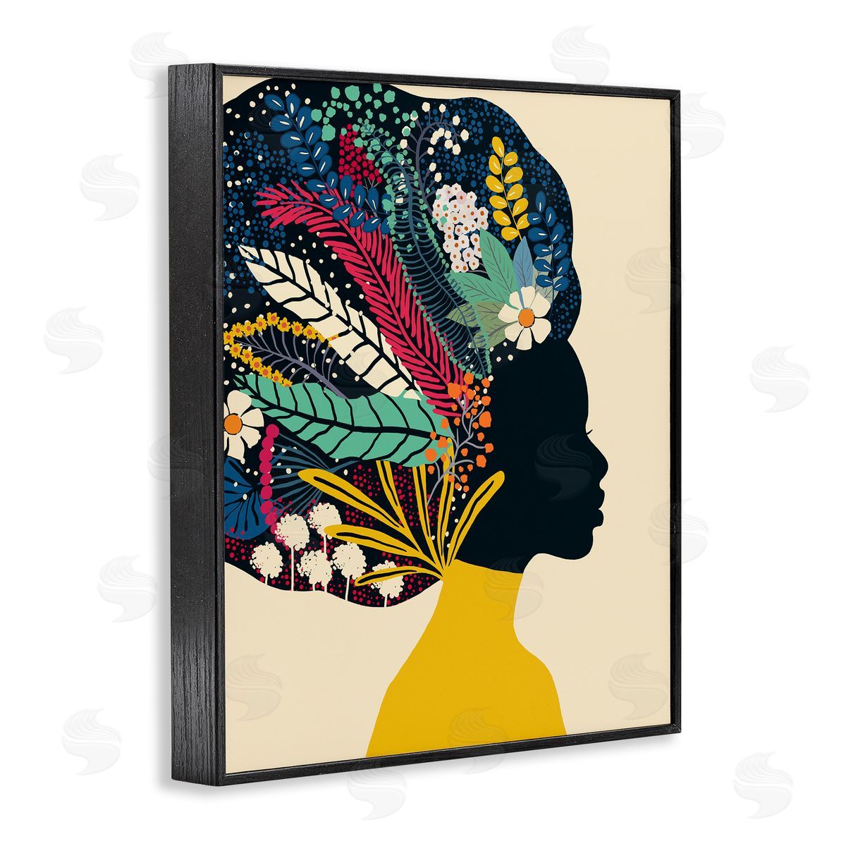Ioana Horvat Bold Woman Botanical Blooms Yellow  Black Framed Giclee Wall Art Print