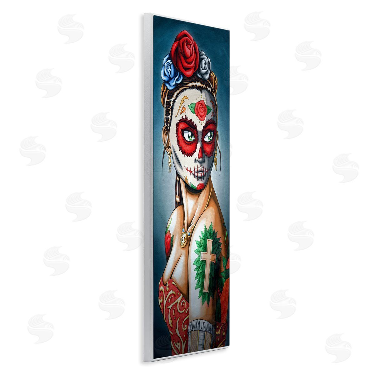 Nicholas Ivins Day Of Dead Skull Face Painting Roses Tattoos