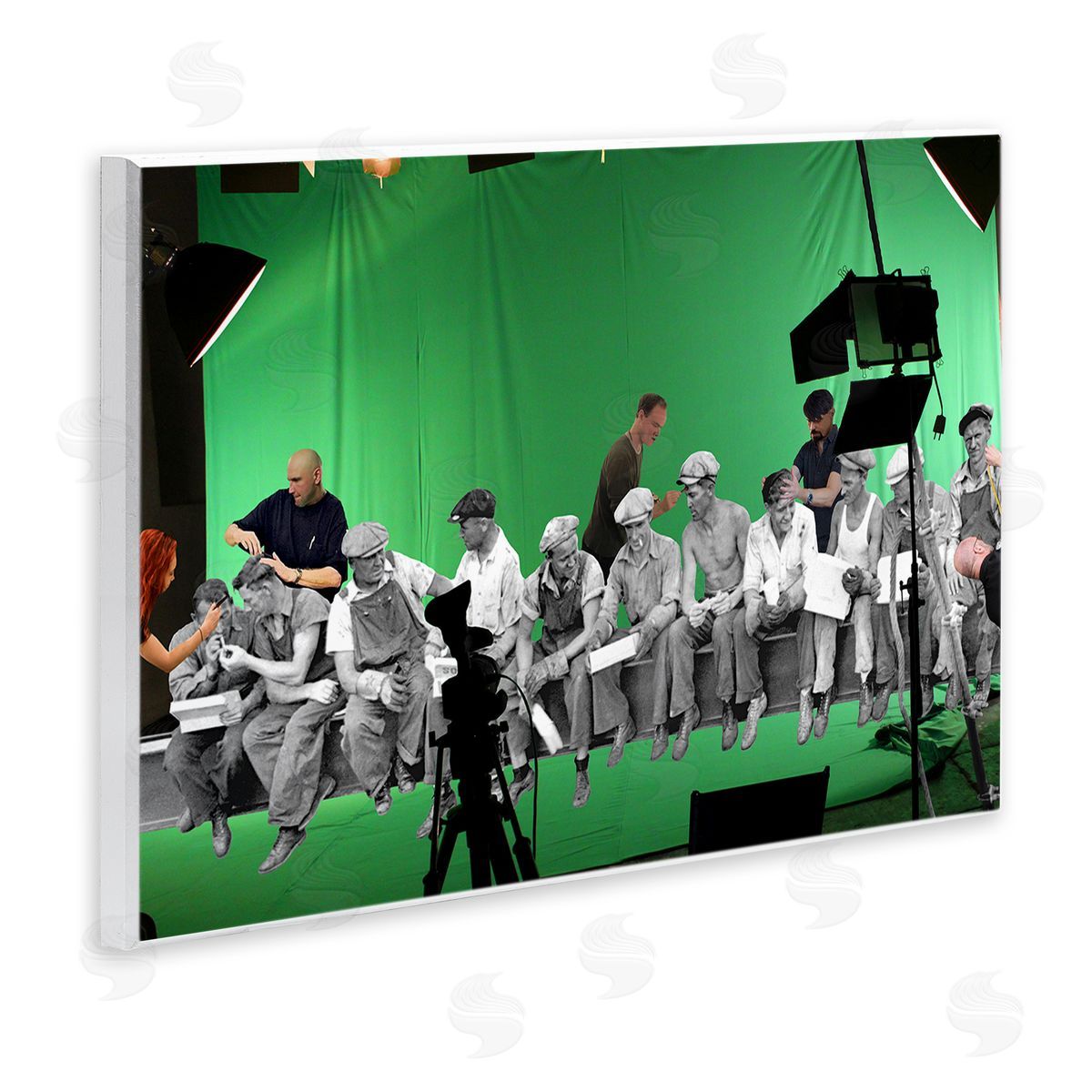 Barry Kite Green Movie Set Vintage Monochrome People  Wall Plaque Art Print