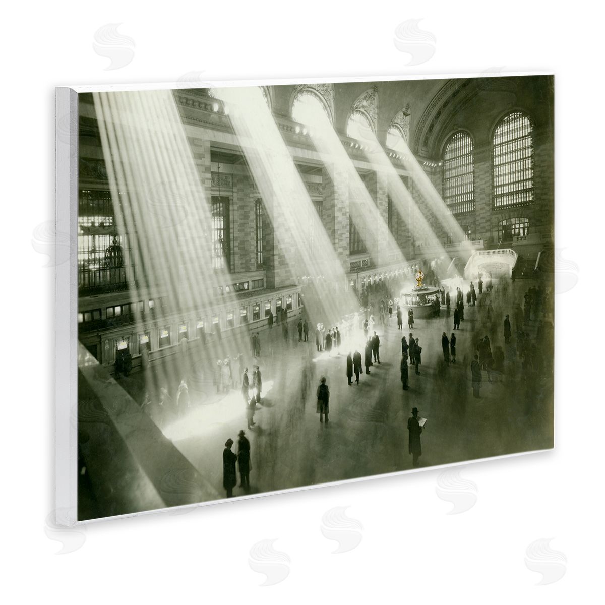 Jadei Graphics Vintage Black & White Photograph Arched Windows Sunlight Wall Plaque Art Print