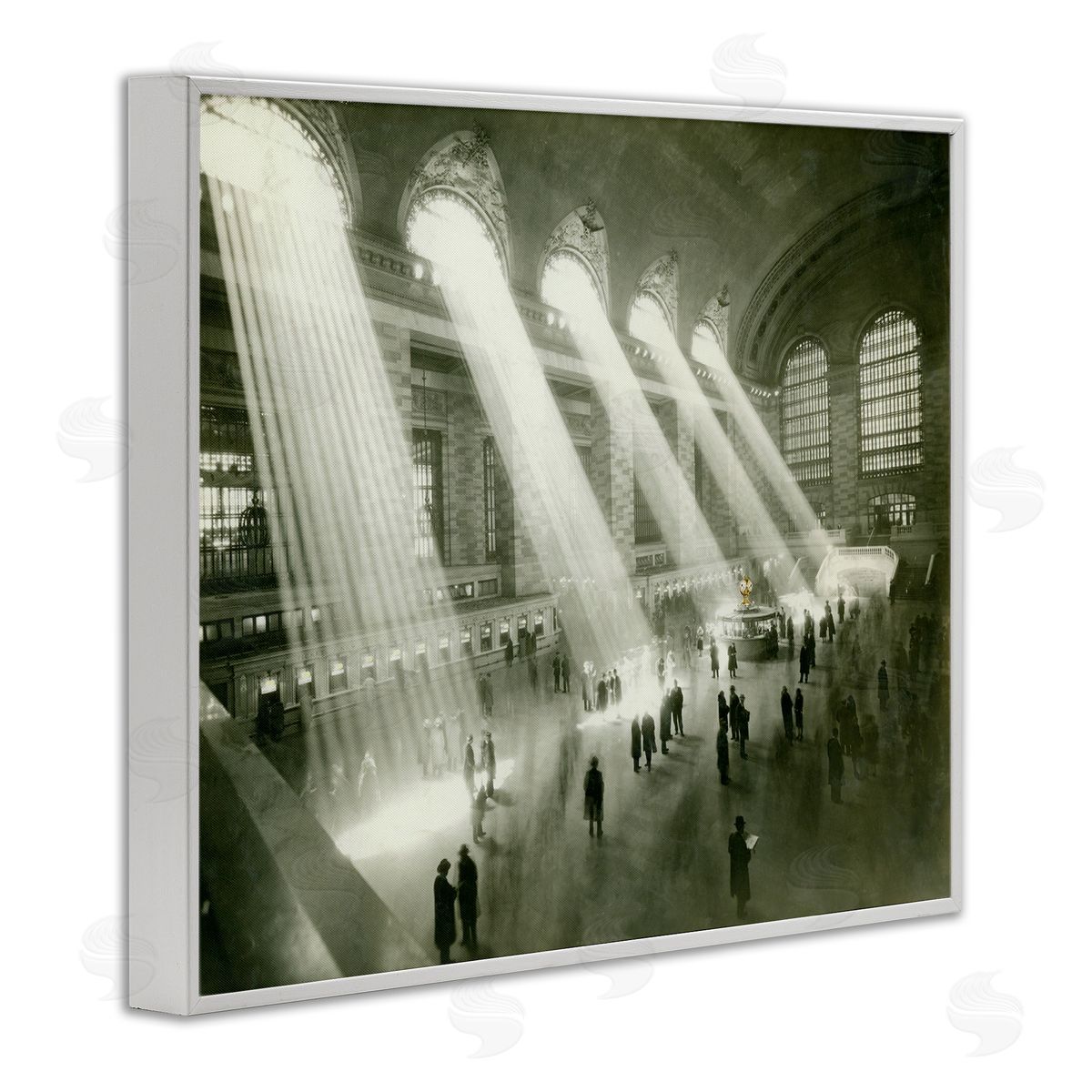 Jadei Graphics Vintage Black & White Photograph Arched Windows Sunlight White Framed Giclee Wall Art Print