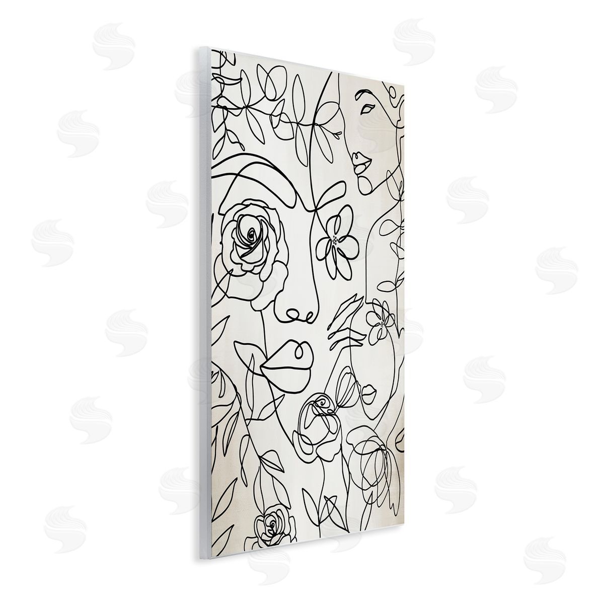 Ros Ruseva Minimal Line Drawing Floral Blossoms Botanical People Faces  Wall Plaque Art Print