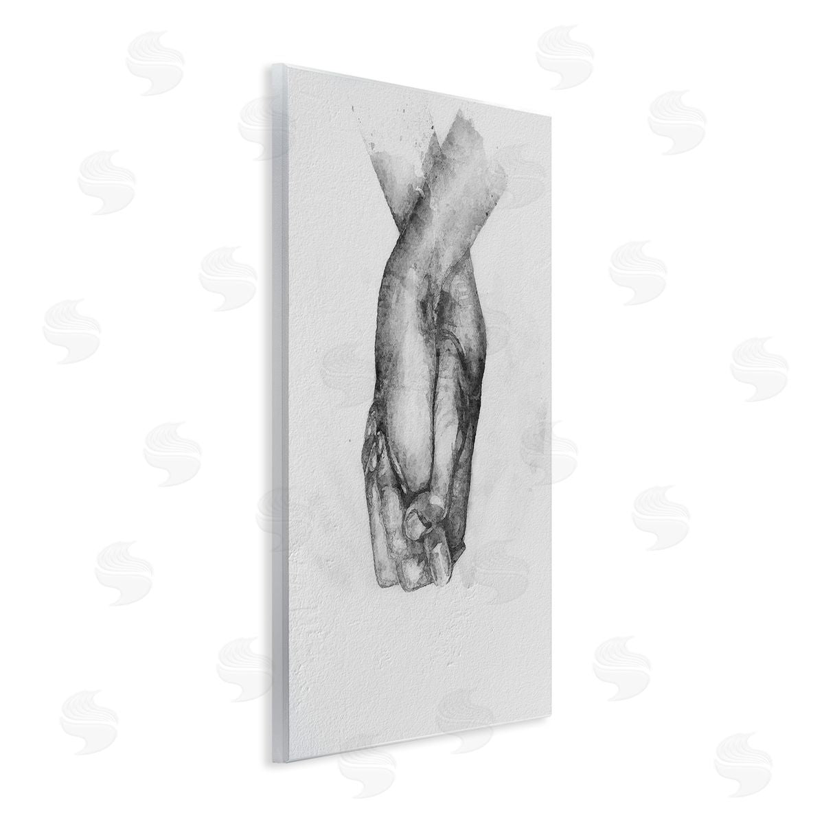 Ros Ruseva Simple Vintage Black & White Hand Holding Illustration Wall Plaque Art Print