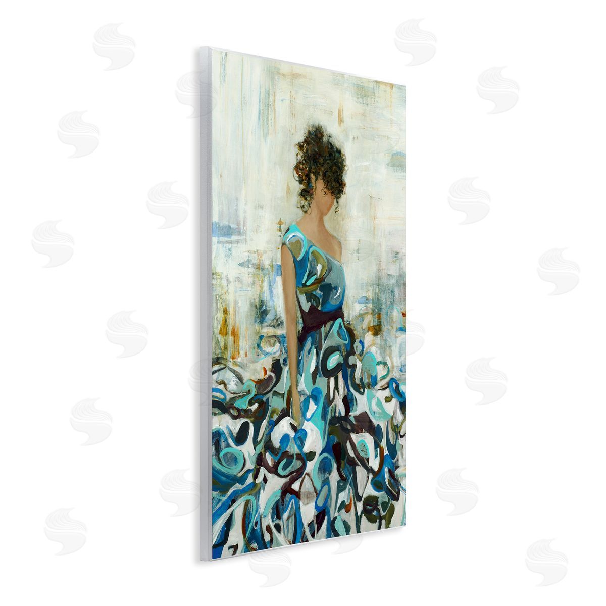 Lisa Ridgers Detailed Blue Dress Gown Woman  Wall Plaque Art Print