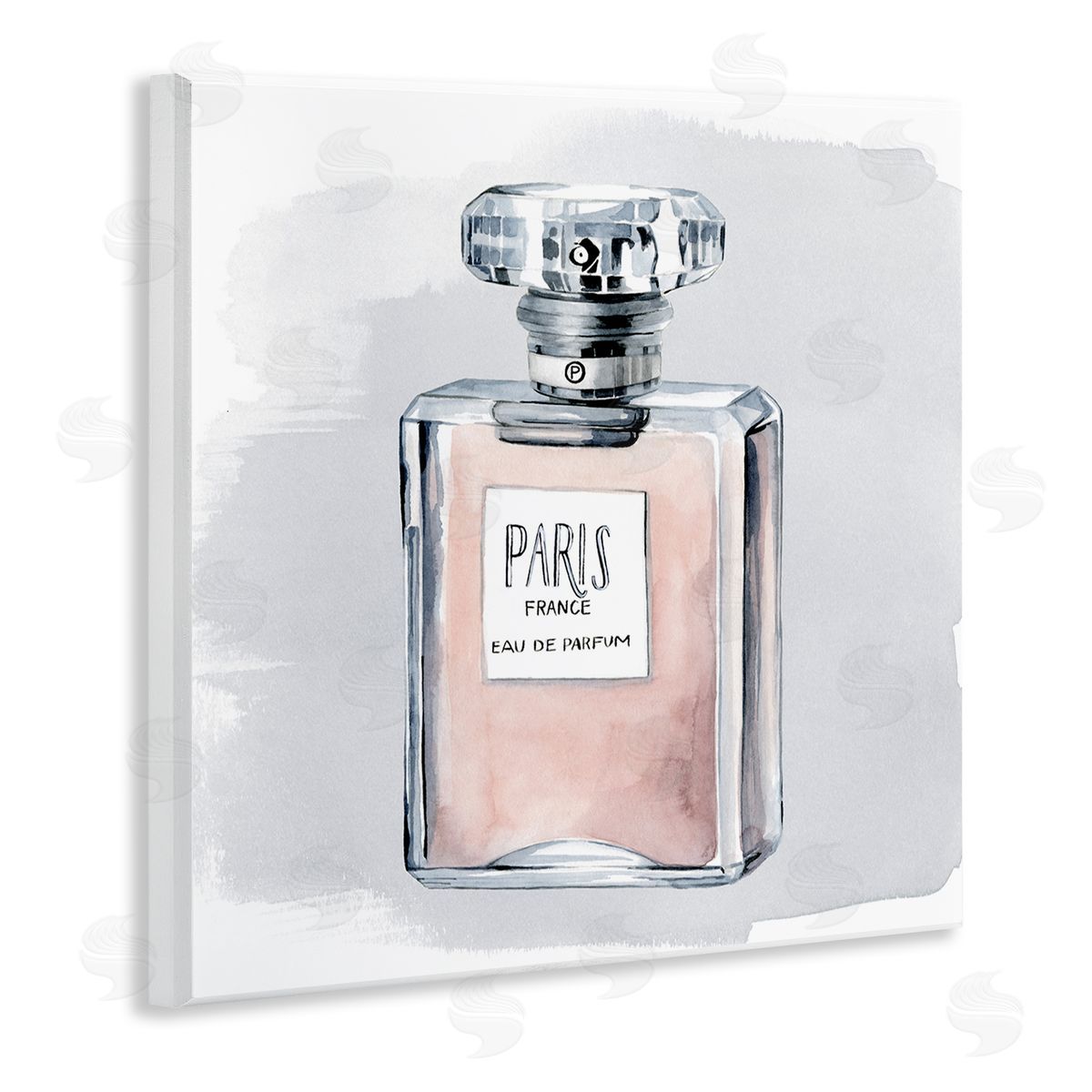 Grace Popp Glam Perfume Bottle Pink Paris Watercolor Detail Wooden Wall Plaque Art Print