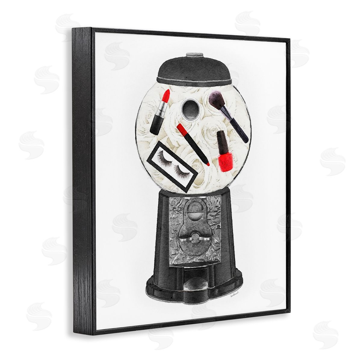 Amanda Greenwood Vintage Candy Dispenser Glam Makeup Cosmetics Black Framed Giclee Wall Art Print