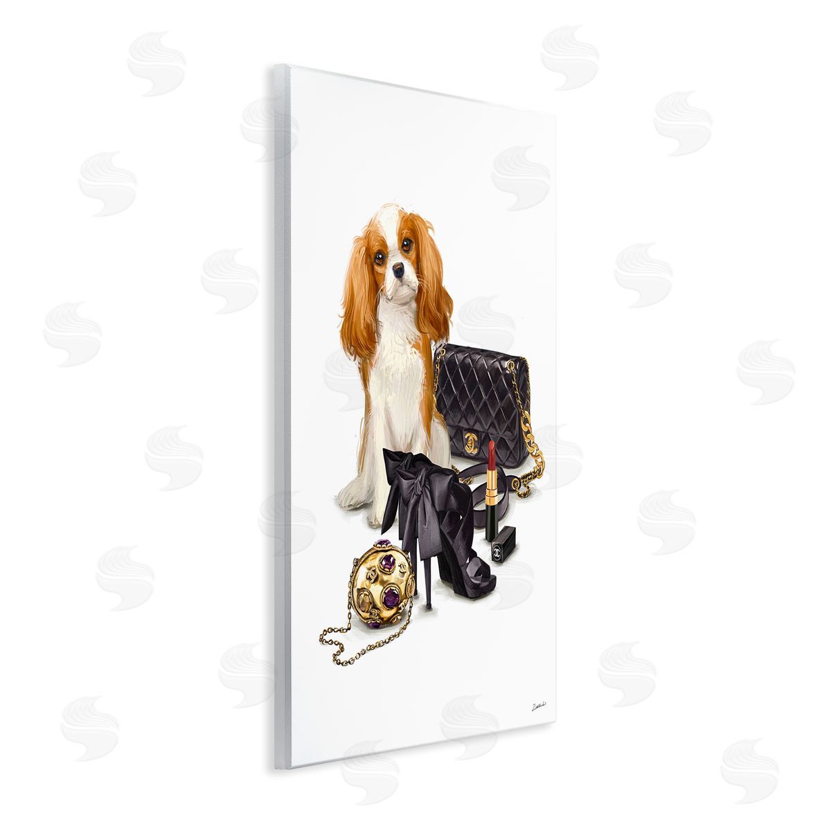 Ziwei Li Chick Black Fashion Accessories Stylish Glam Dog  Wall Plaque Art Print