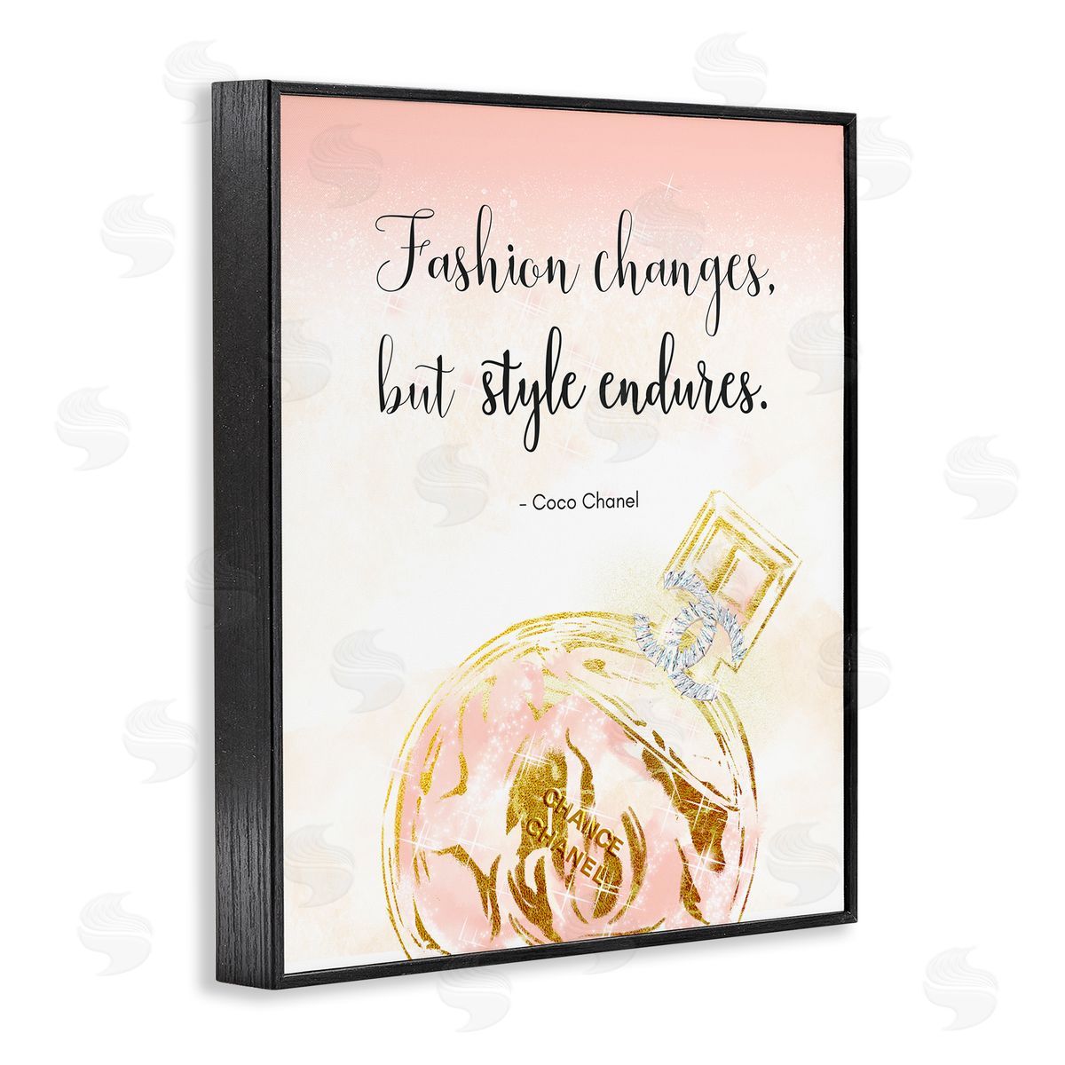 Ziwei Li Style Endures Typography Quoteer Glam Perfume  Black Framed Giclee Wall Art Print