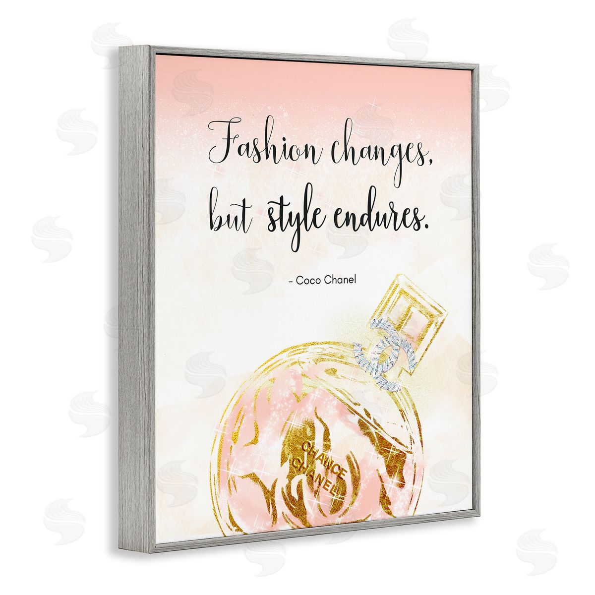 Ziwei Li Style Endures Typography Quoteer Glam Perfume  Gray Framed Giclee Wall Art Print