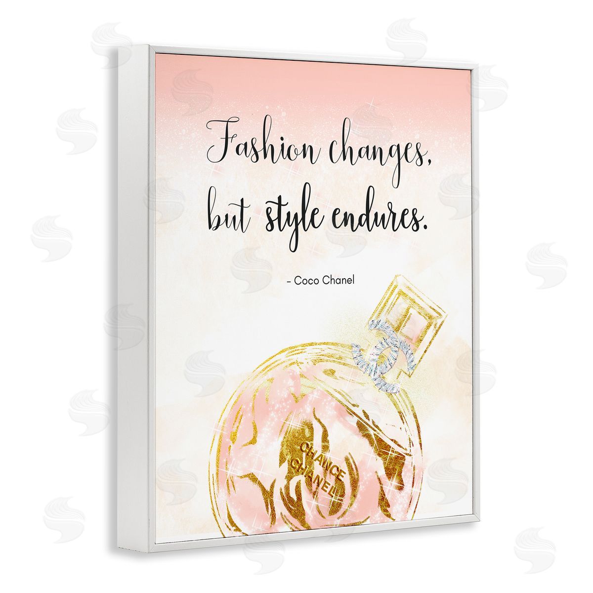 Ziwei Li Style Endures Typography Quoteer Glam Perfume  White Framed Giclee Wall Art Print
