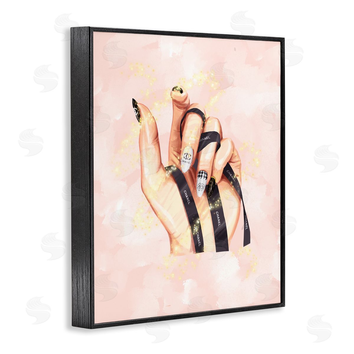 Ziwei Li Glam Nail Polish Hand Fashion Stars Black Framed Giclee Wall Art Print