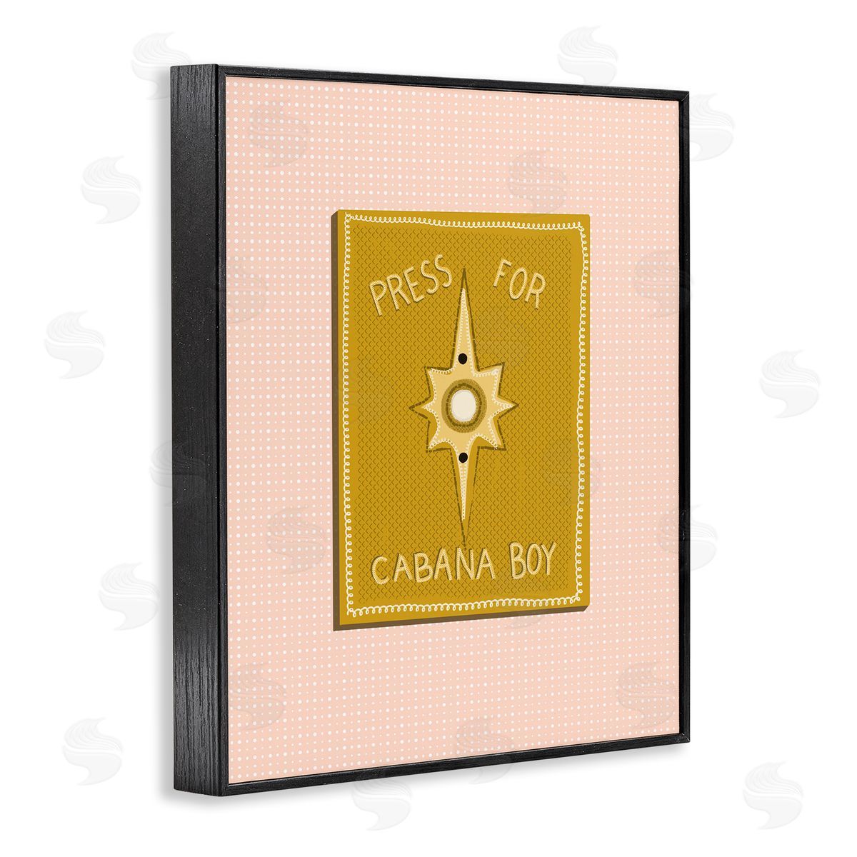 Jen Bucheli Press For Cabana Boy Witty Pink Text Button  Black Framed Giclee Wall Art Print