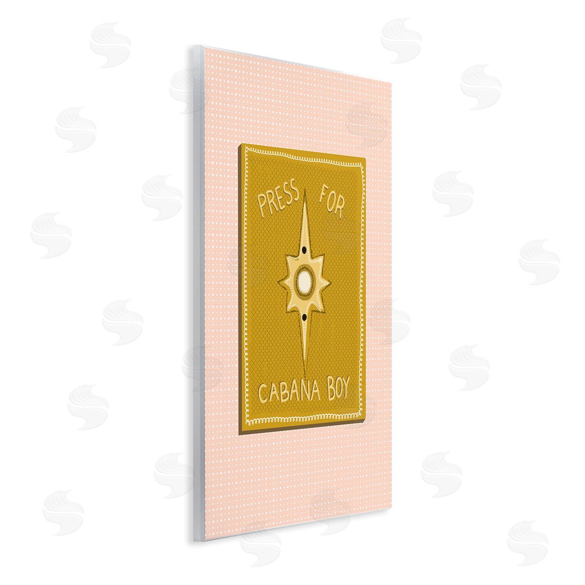 Jen Bucheli Press For Cabana Boy Witty Pink Text Button  Wall Plaque Art Print