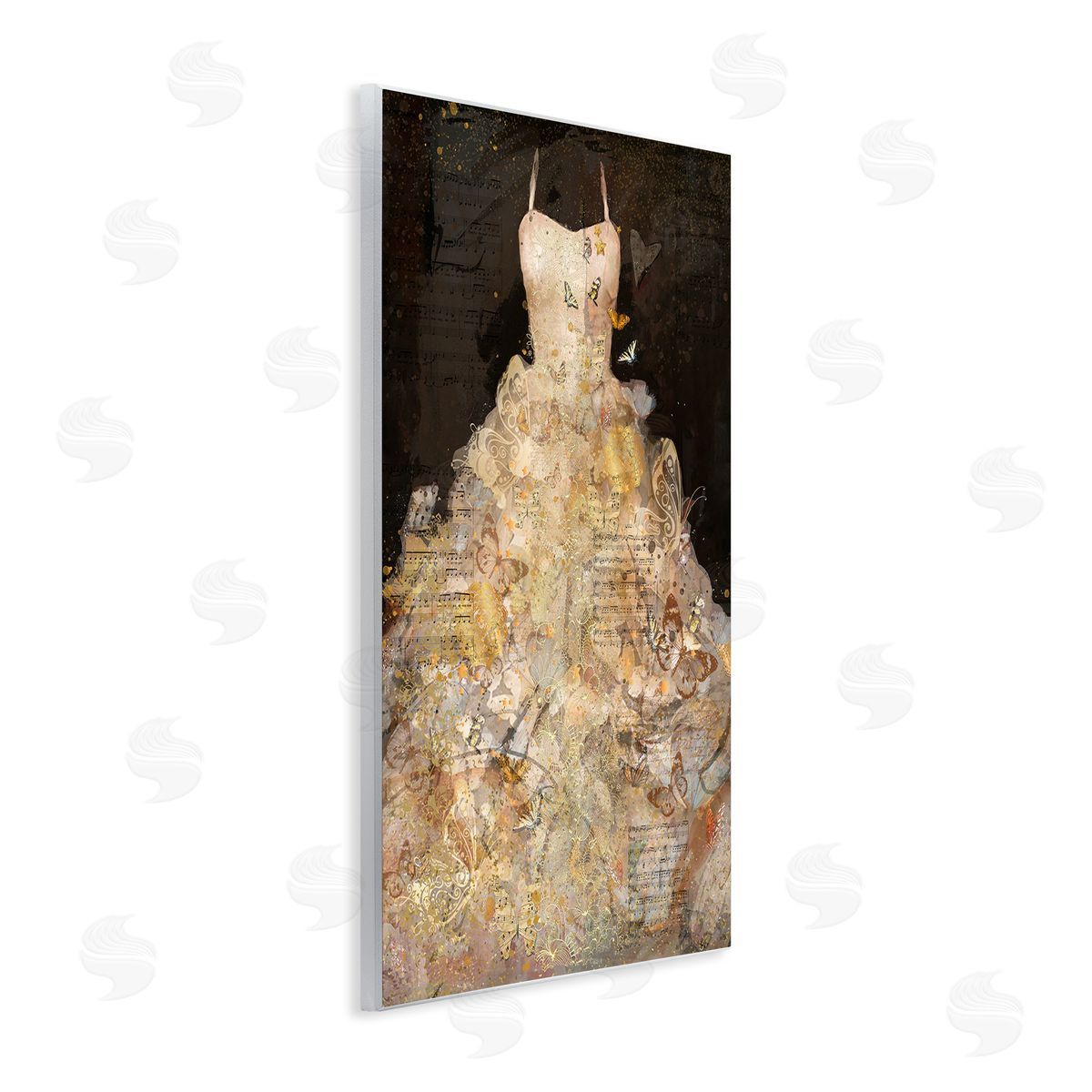 Detailed Evening Gown Collage Wood Plaque Wall Art, Home Decor by Marta Wiley