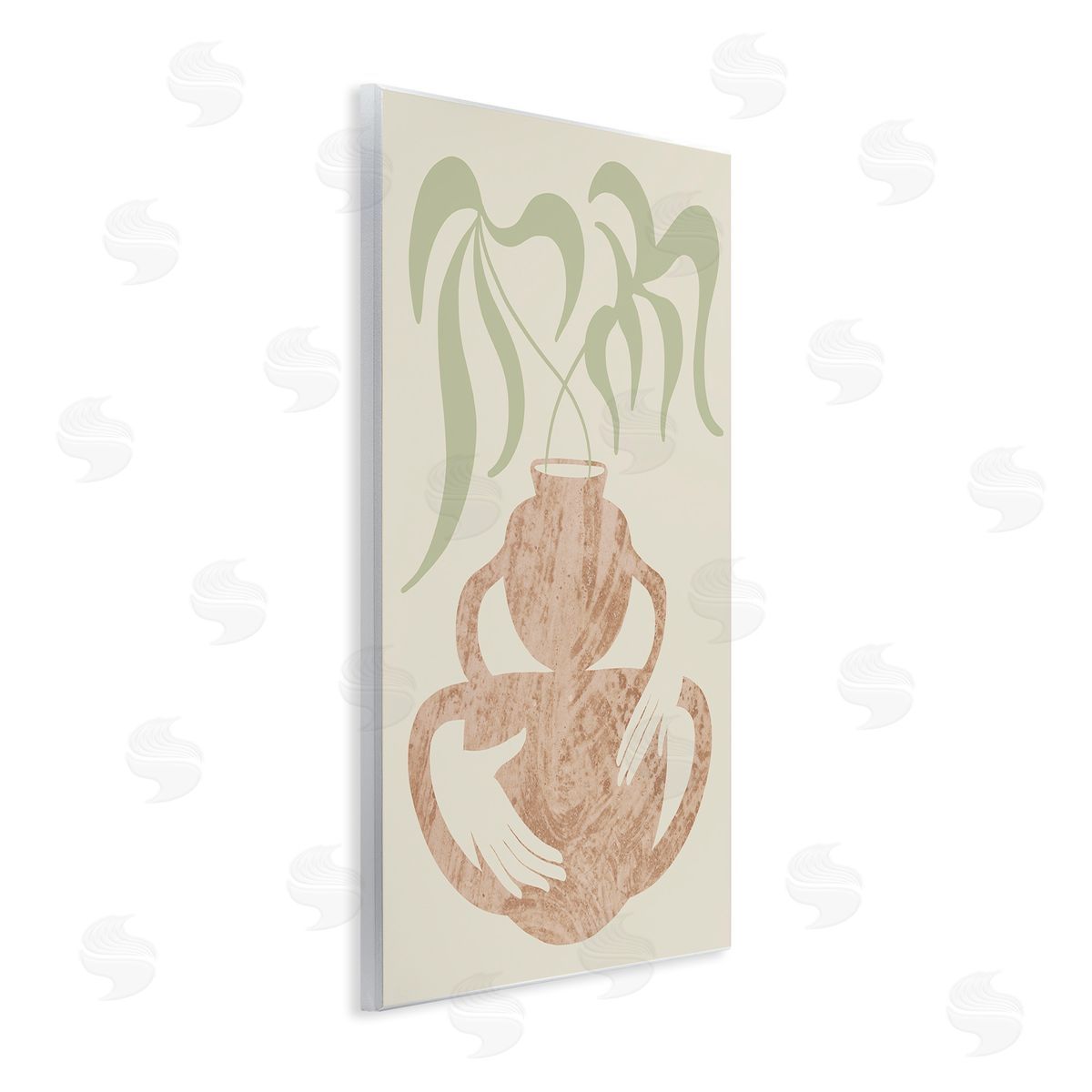 Stupell Studio Botanical Leaves Hands Flower Pot Handles  Wall Plaque Art Print
