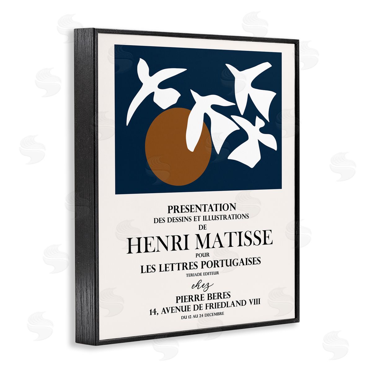 Ros Ruseva Historic Matisse Birds Flying Sun Flyer  Black Framed Giclee Wall Art Print