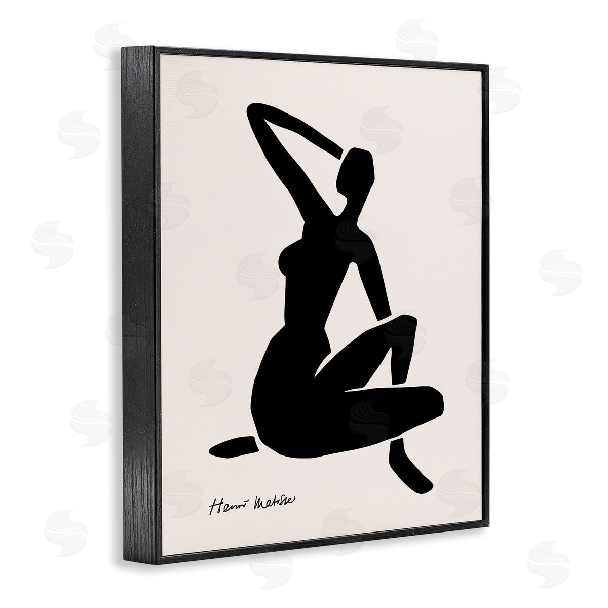 Ros Ruseva Historic Matisse Woman Sitting Minimal Silhouette  Black Framed Giclee Wall Art Print