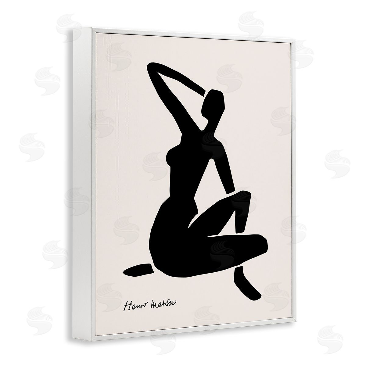 Ros Ruseva Historic Matisse Woman Sitting Minimal Silhouette  White Framed Giclee Wall Art Print
