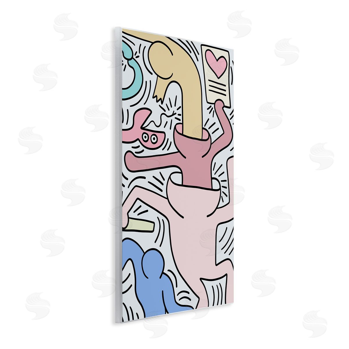 Ros Ruseva Contemporary People Patterned Heart Lines Pop  Wall Plaque Art Print