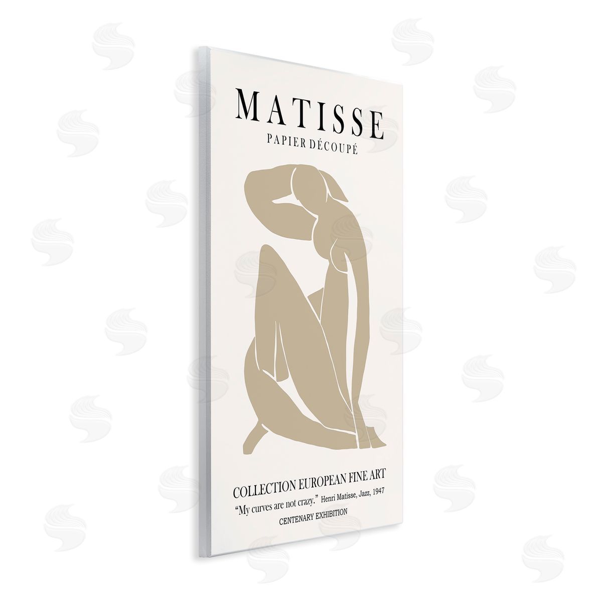 Ros Ruseva Neutral Silhouette Modern Woman Matisse Exhibition Text Wall Plaque Art Print