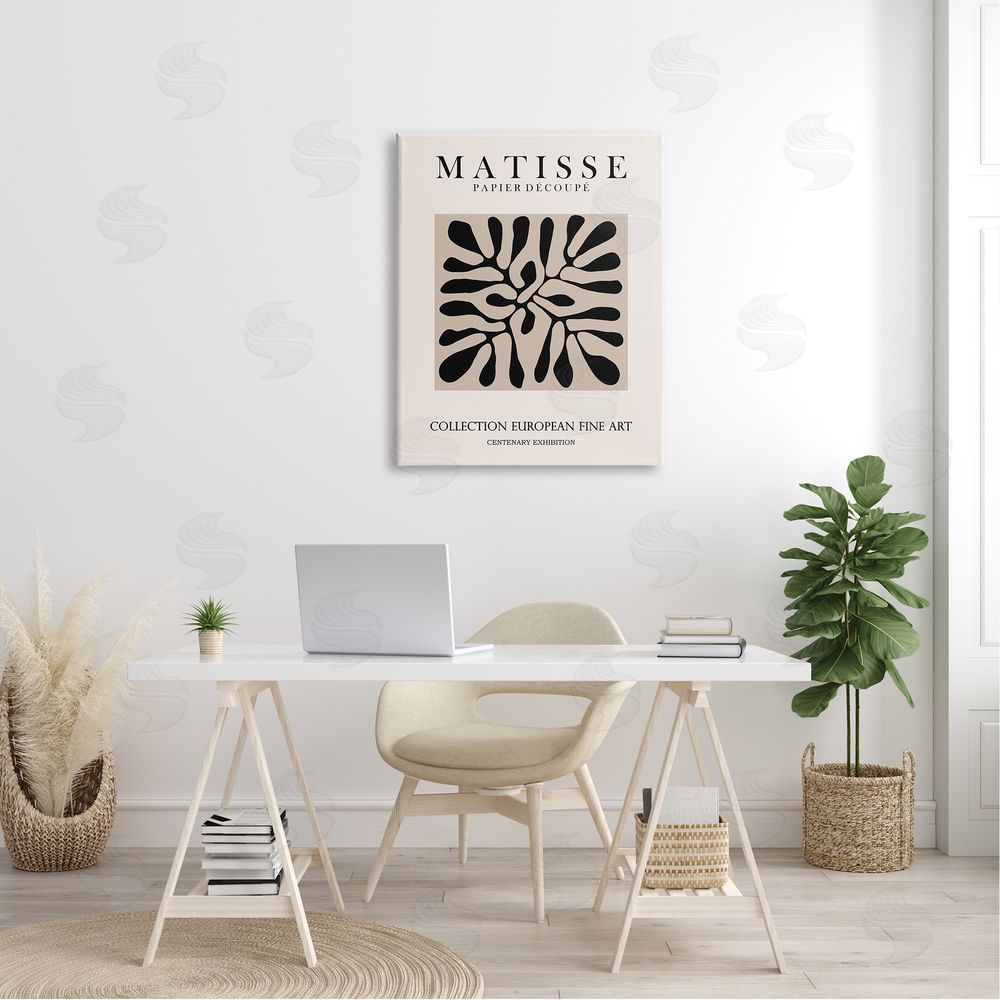 Ros Ruseva Matisse Leaves Foliage Abstract Silhouette Exhibition Canvas Wall Art Print in Room