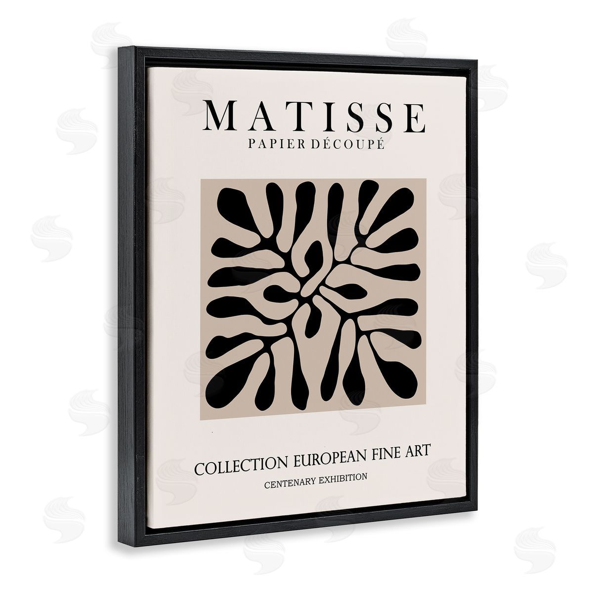 Ros Ruseva Matisse Leaves Foliage Abstract Silhouette Exhibition Black Floating Frame Canvas Wall Art Print
