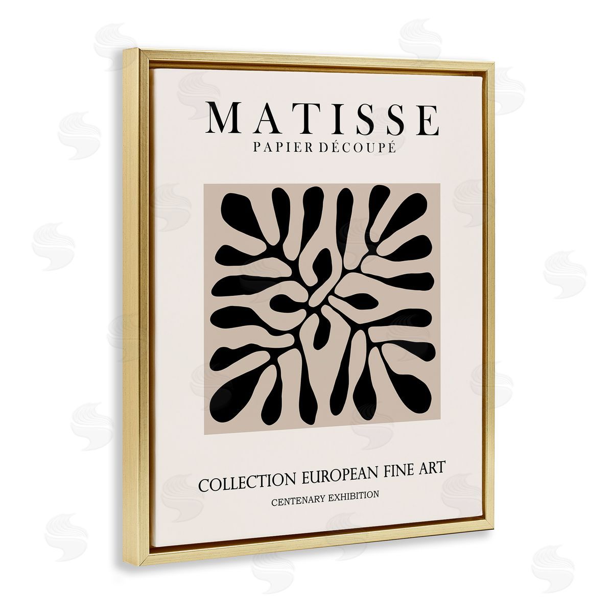 Ros Ruseva Matisse Leaves Foliage Abstract Silhouette Exhibition Gold Floating Frame Canvas Wall Art Print