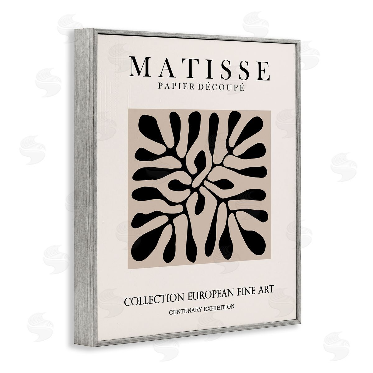 Ros Ruseva Matisse Leaves Foliage Abstract Silhouette Exhibition Gray Framed Giclee Wall Art Print