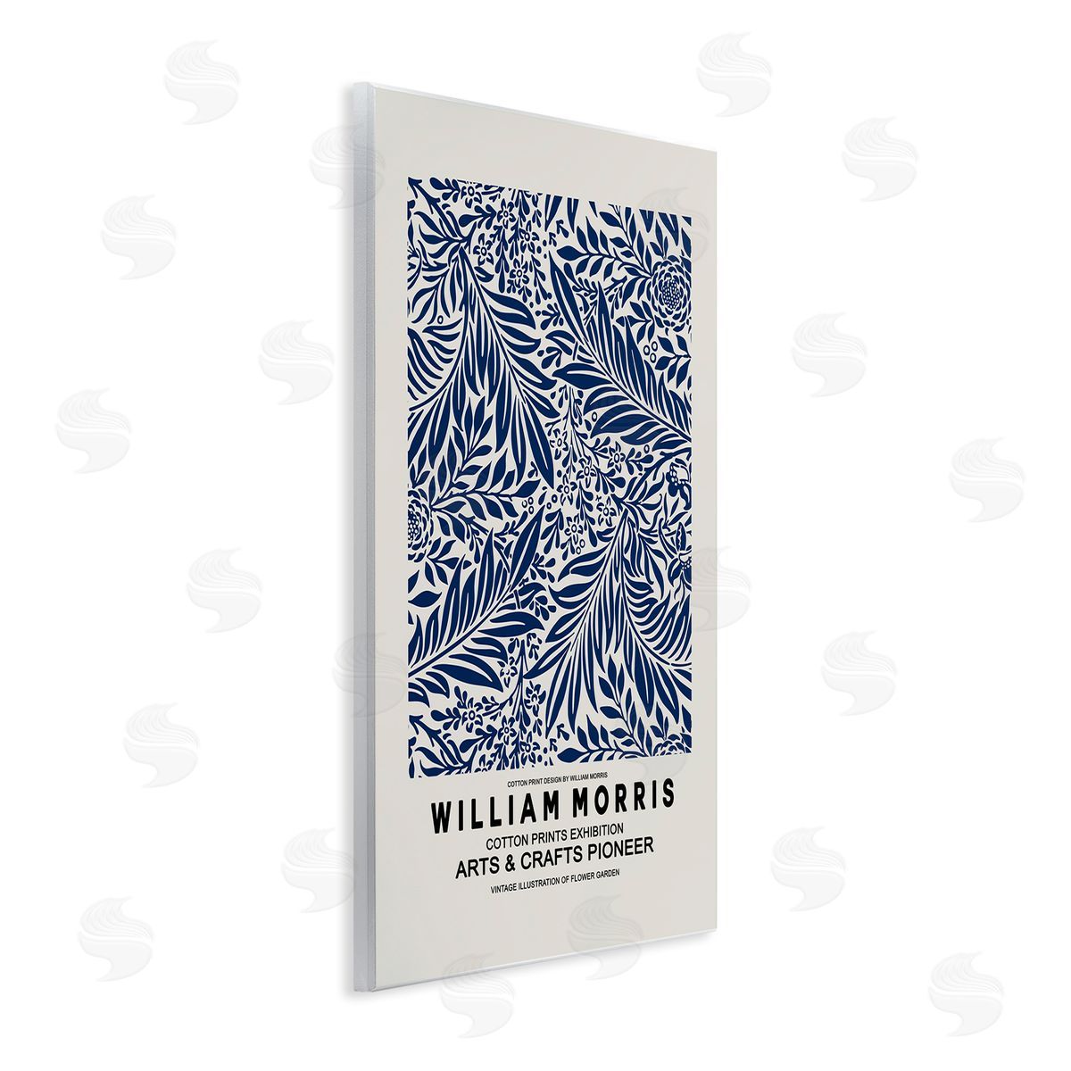 Ros Ruseva Blue Floral Leaves Botanical Pattern Exhibition Flyer  Wall Plaque Art Print