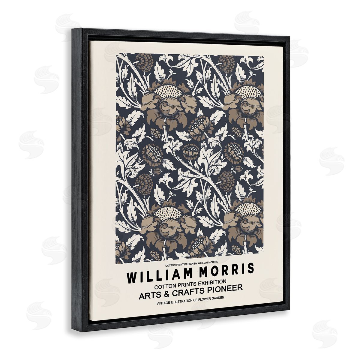 Ros Ruseva Neutral Tones Detailed Brown Botanicals Flowers  Black Floating Frame Canvas Wall Art Print