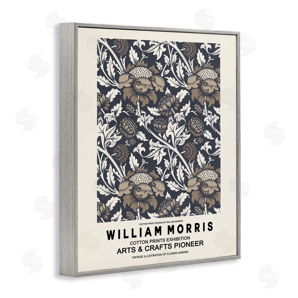 Ros Ruseva Neutral Tones Detailed Brown Botanicals Flowers  Gray Framed Giclee Wall Art Print