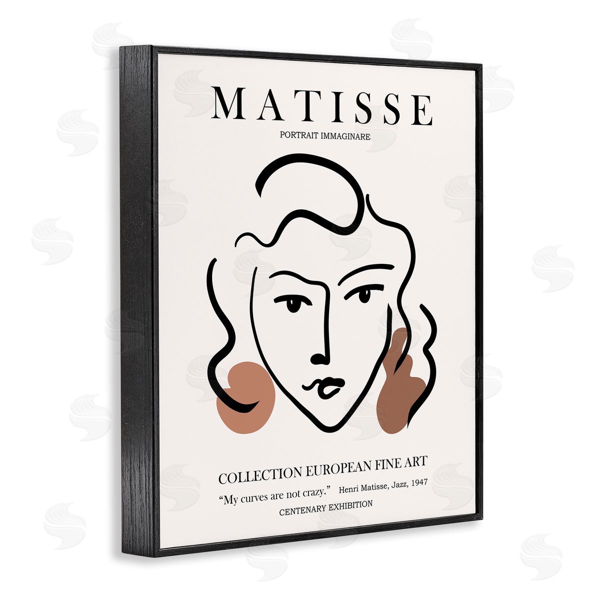 Ros Ruseva Curves Not Crazy Matisse Exhibition Woman Face Lines  Black Framed Giclee Wall Art Print