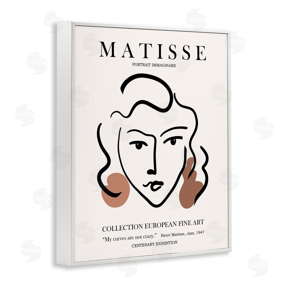 Ros Ruseva Curves Not Crazy Matisse Exhibition Woman Face Lines  White Framed Giclee Wall Art Print