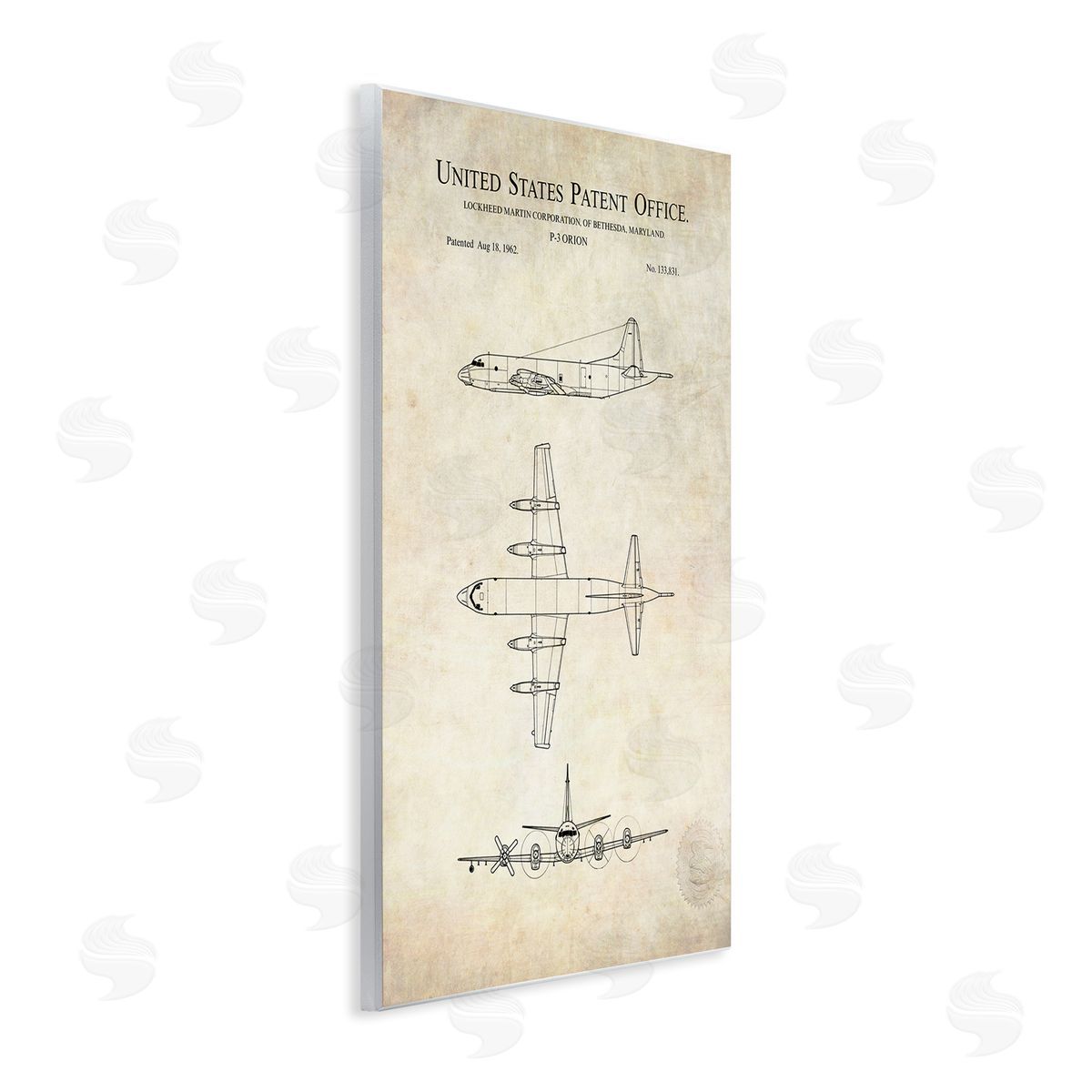 Karl Hronek Vintage Airplane Aircraft Diagram Patent Blueprint Diagram  Wall Plaque Art Print