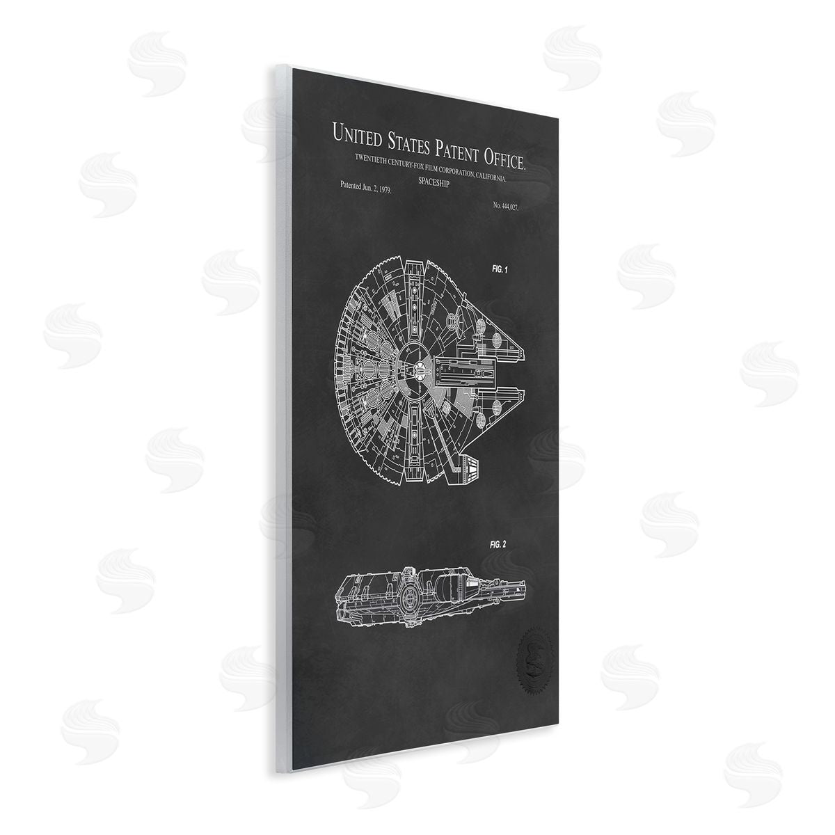 Karl Hronek Detailed Sci-fi Spacecraft Representation Blueprint Diagram Wall Plaque Art Print