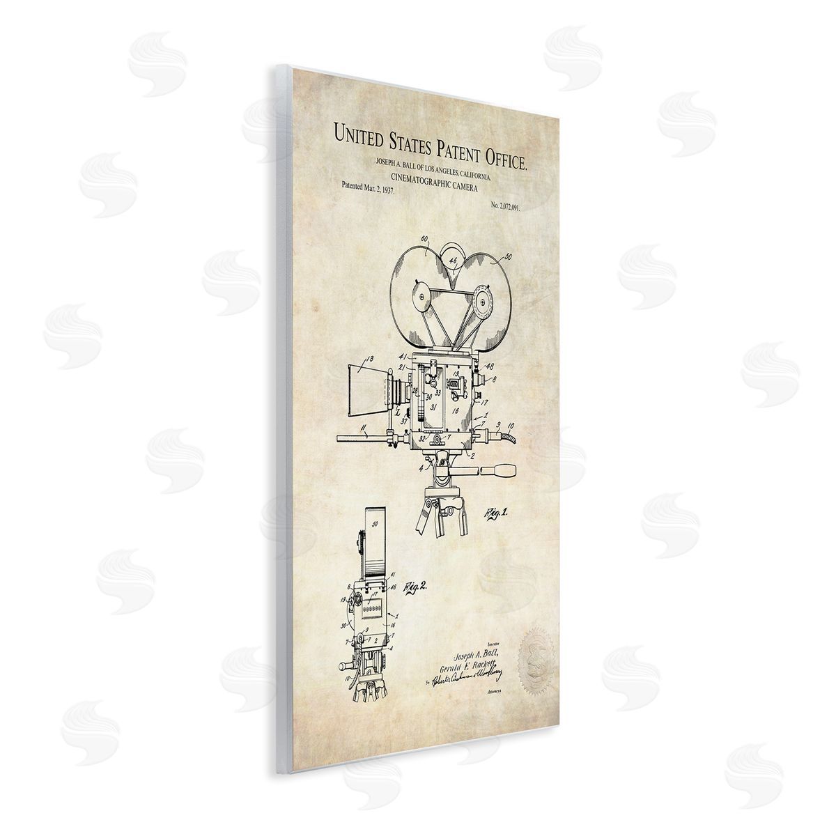 Karl Hronek Cinematographic Camera Patent Detailed Blueprint Wall Plaque Art Print