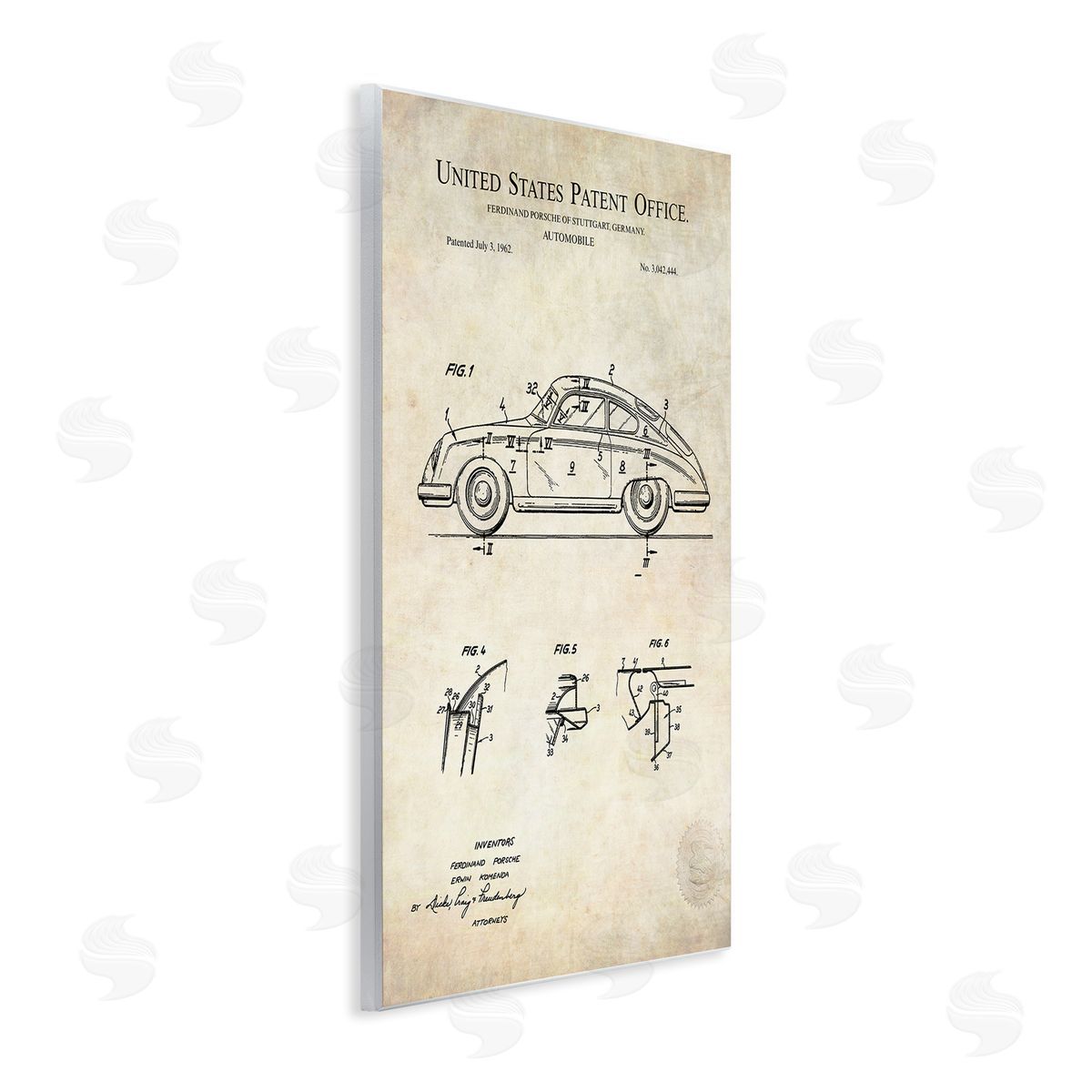 Karl Hronek Vintage Car Automobile Diagram Blueprint Patent Text Wall Plaque Art Print