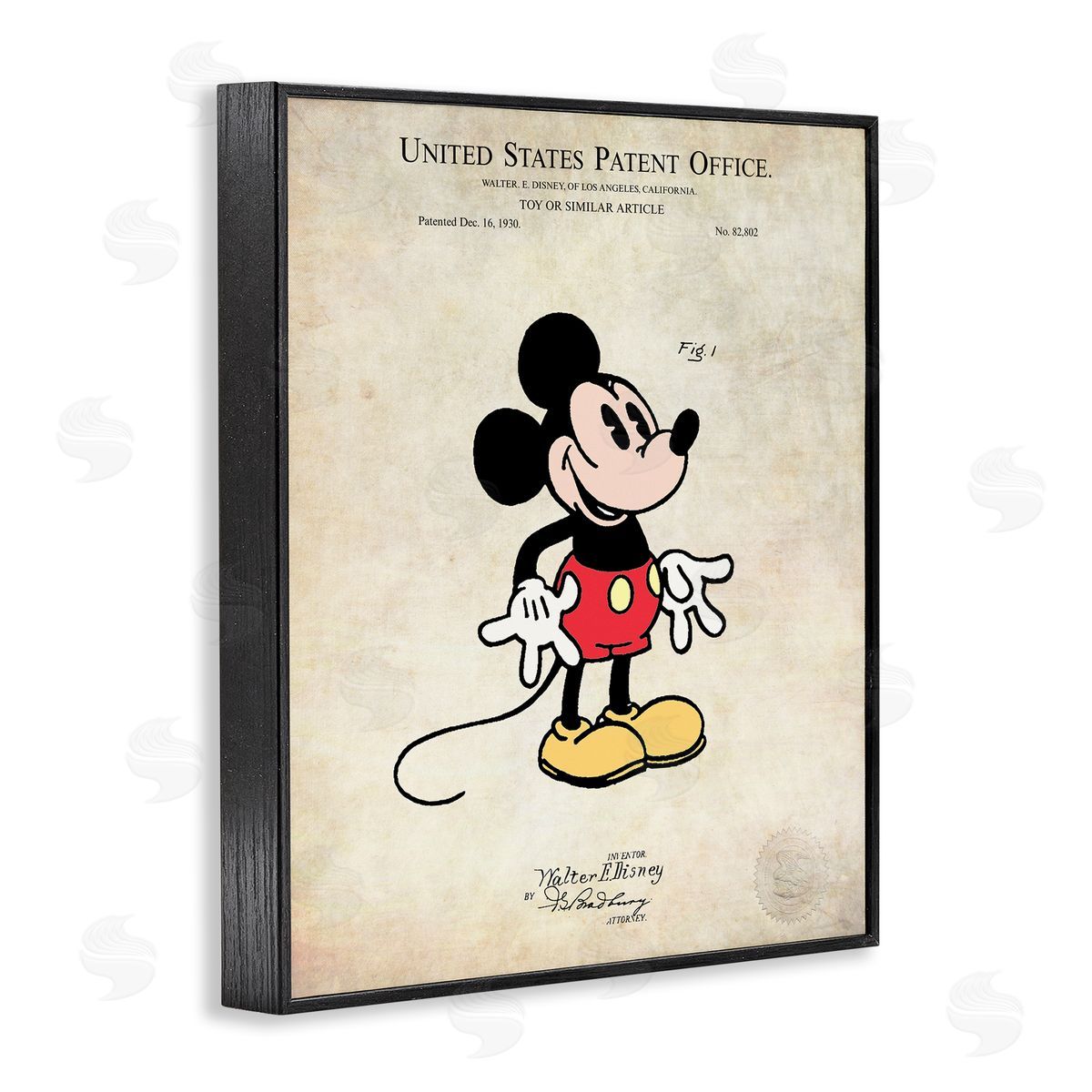 Karl Hronek Toy Character Diagram Patent Vintage  Black Framed Giclee Wall Art Print