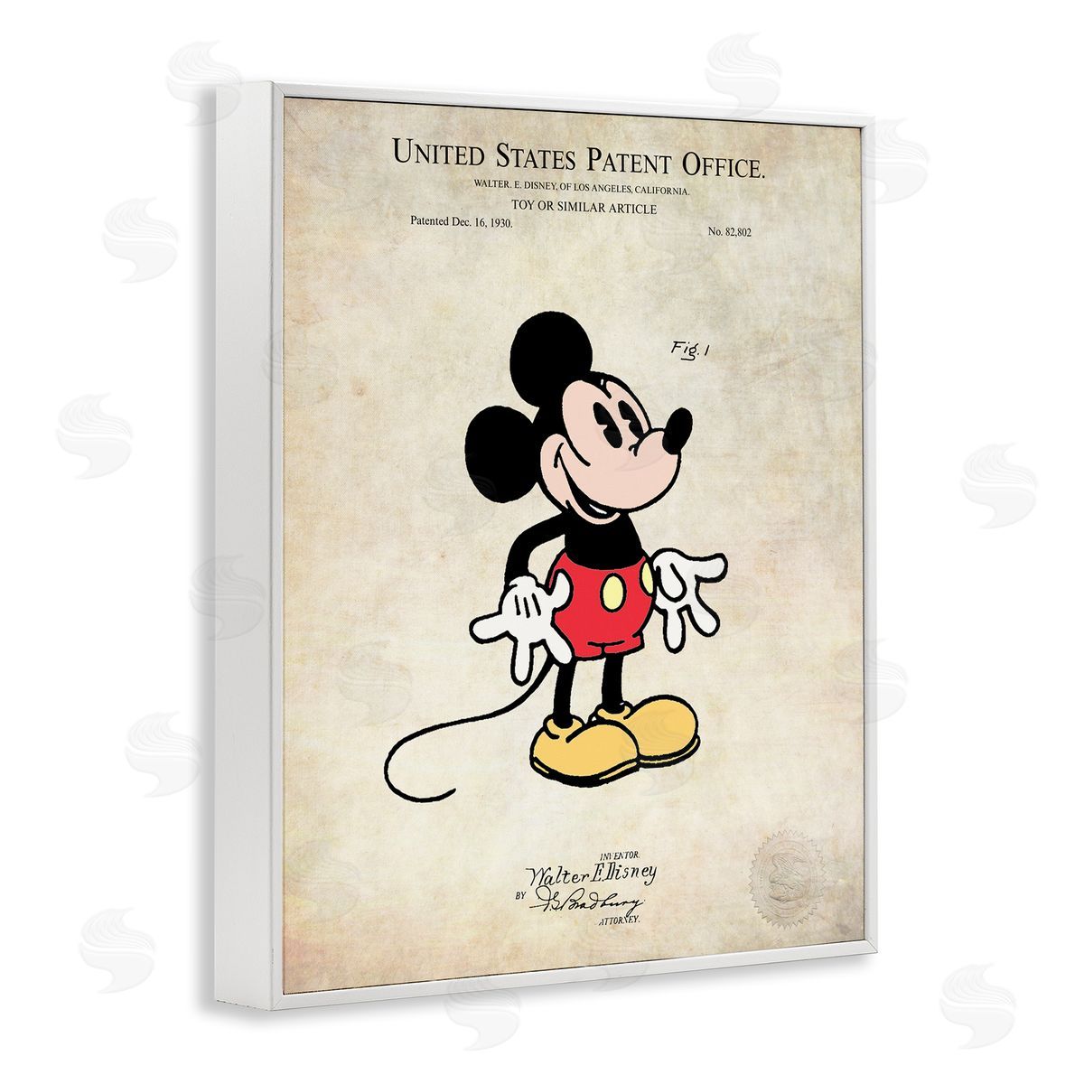 Karl Hronek Toy Character Diagram Patent Vintage  White Framed Giclee Wall Art Print