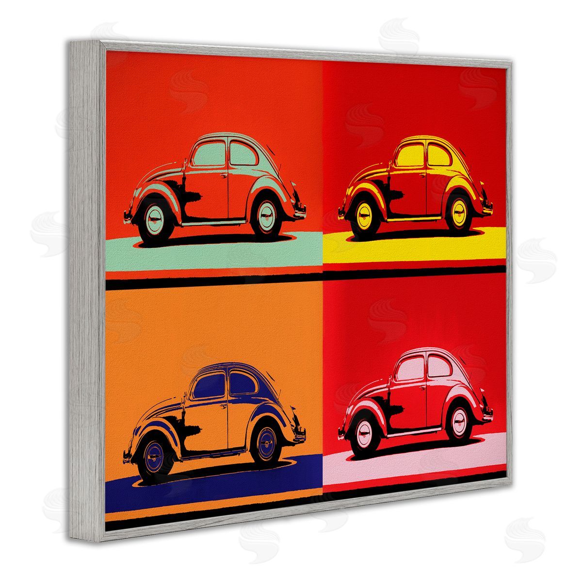 Daniel Sproul Pop Vintage Car Automobile Red Bold  Gray Framed Giclee Wall Art Print