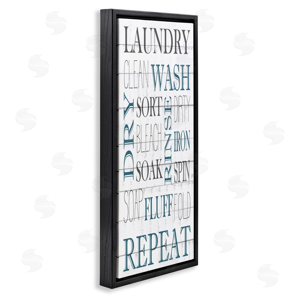 Kim Allen Laundry Room Blue White Text Typography Sign