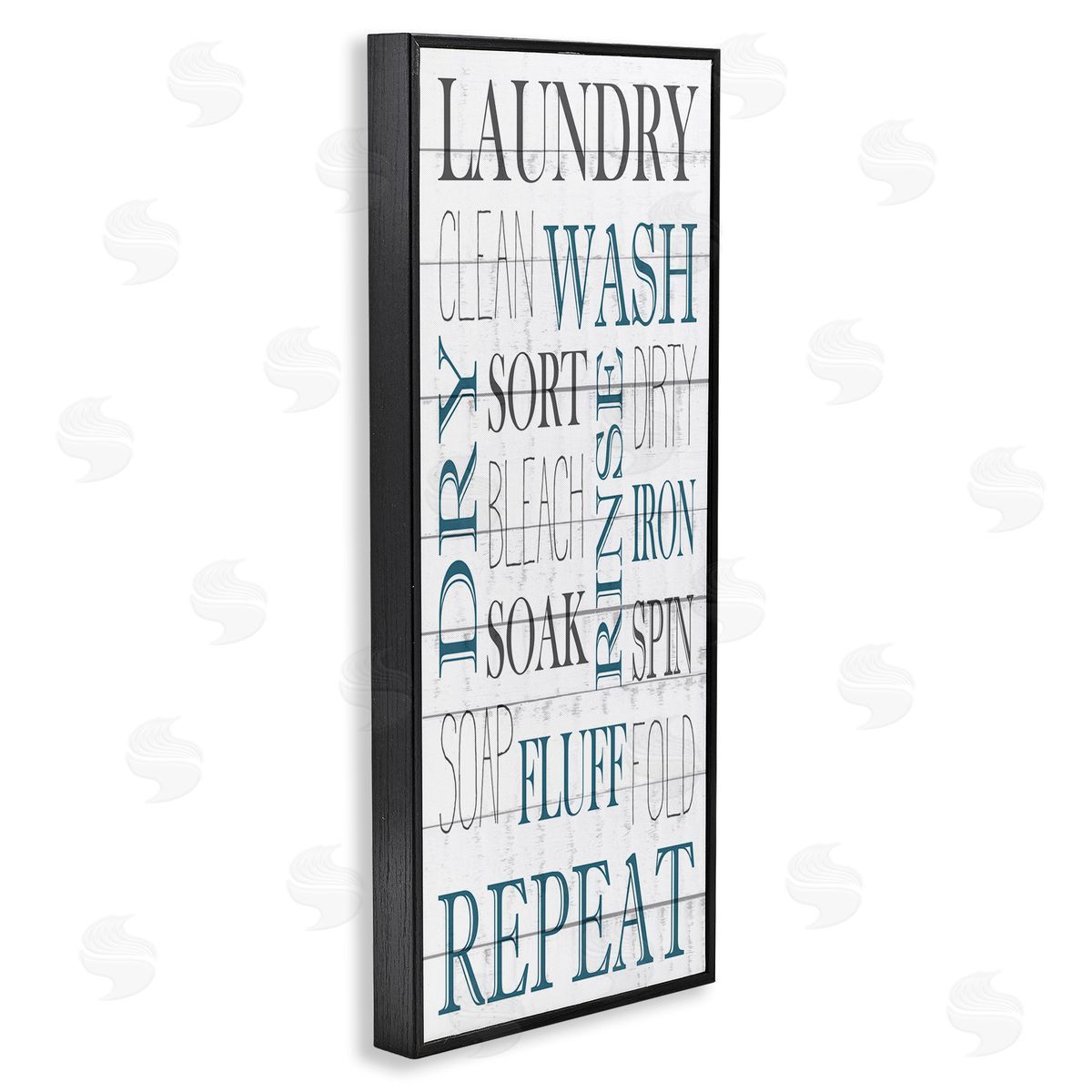 Kim Allen Laundry Room Blue White Text Typography Sign