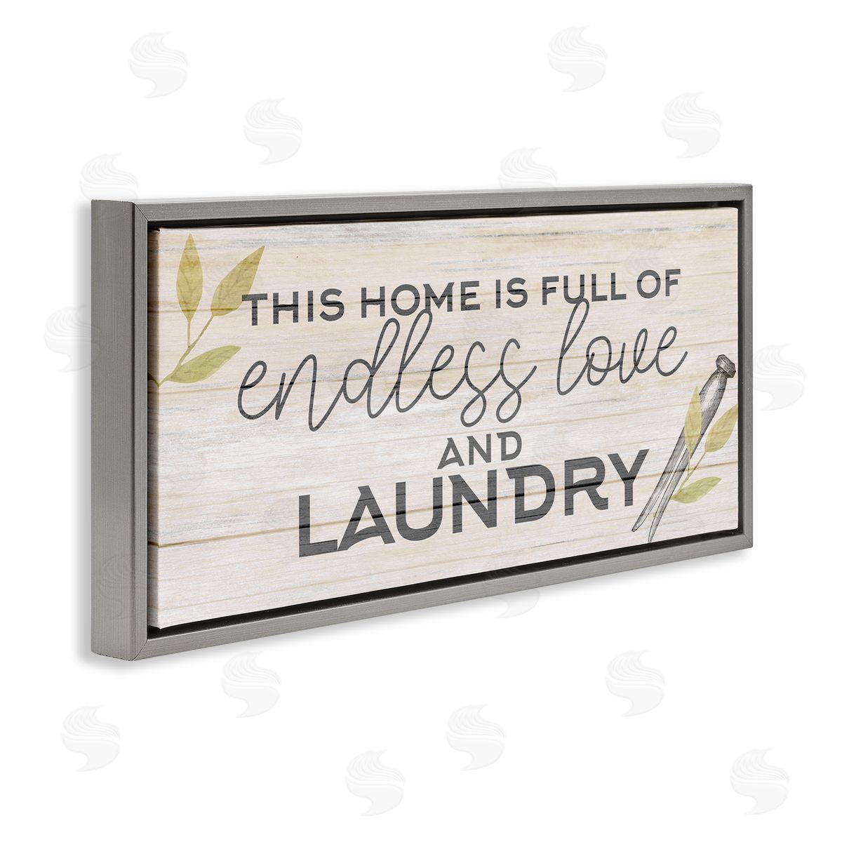 Kim Allen Rustic Home Laundry Clothespin Sign Botanical Motif