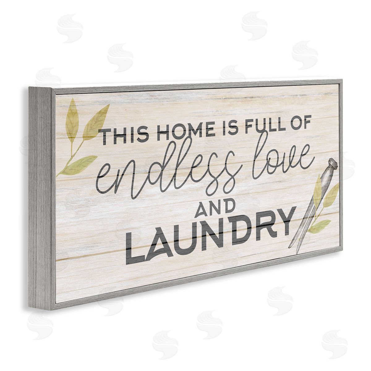 Kim Allen Rustic Home Laundry Clothespin Sign Botanical Motif