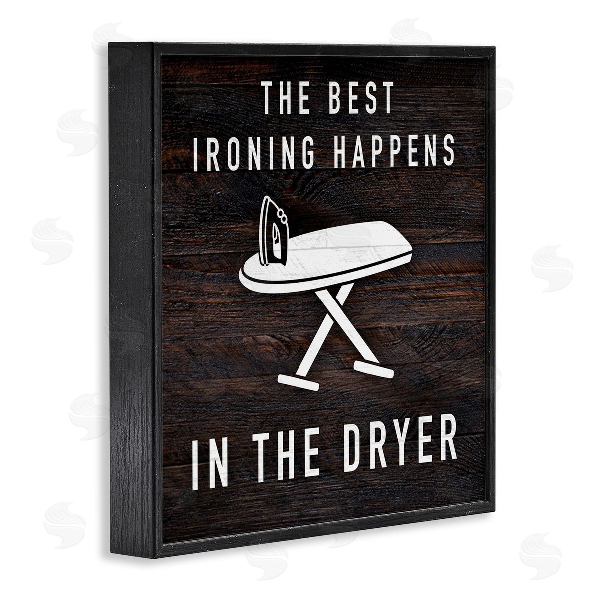Marcus Prime Ironing Dryer Laundry Quote Text Grain Pattern  Black Framed Glicee Wall Art Print