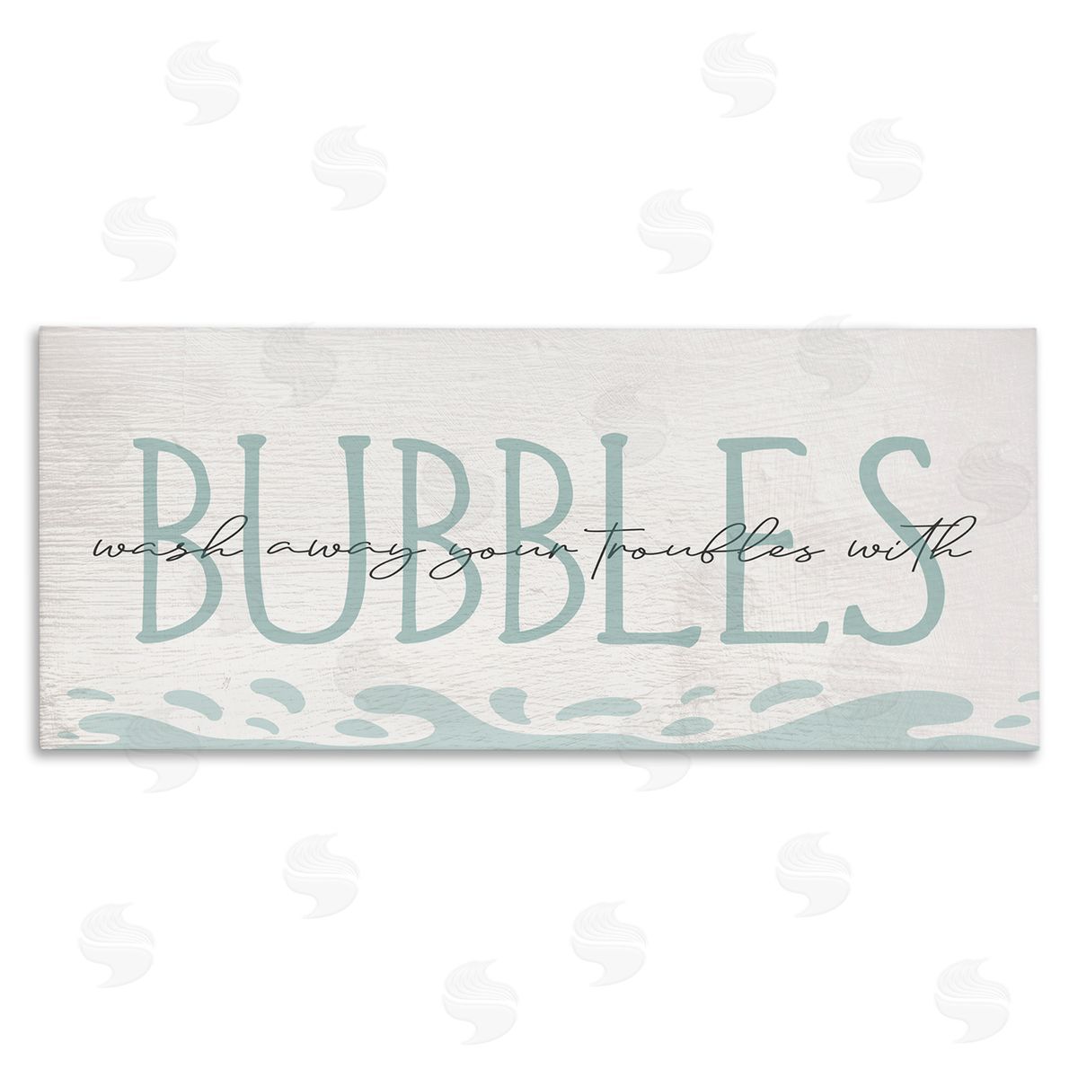 Stupell Studio Wash Away Troubles Bubbles Blue Bath Sign Text