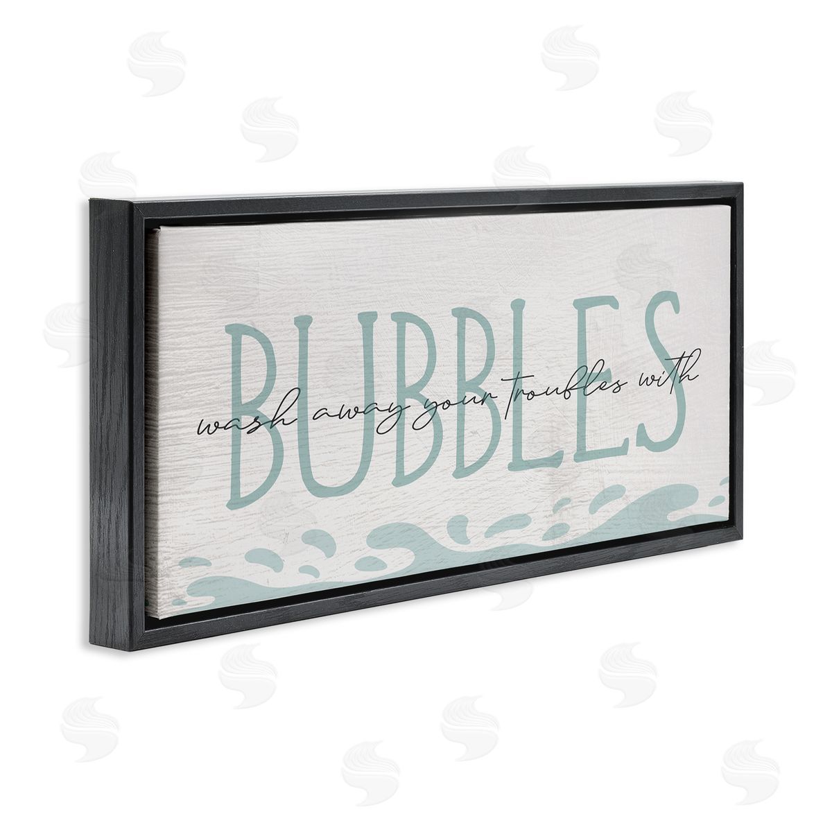 Stupell Studio Wash Away Troubles Bubbles Blue Bath Sign Text