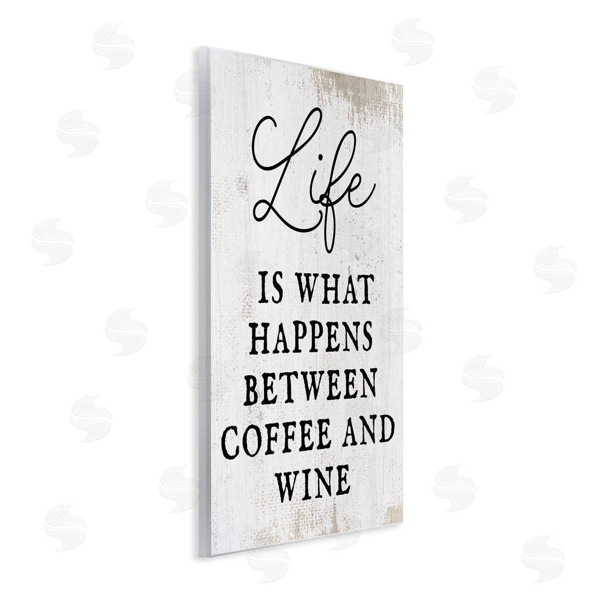 Stupell Studio Vintage Coffee & Wine Life Phrase Typography Wall Plaque Art Print