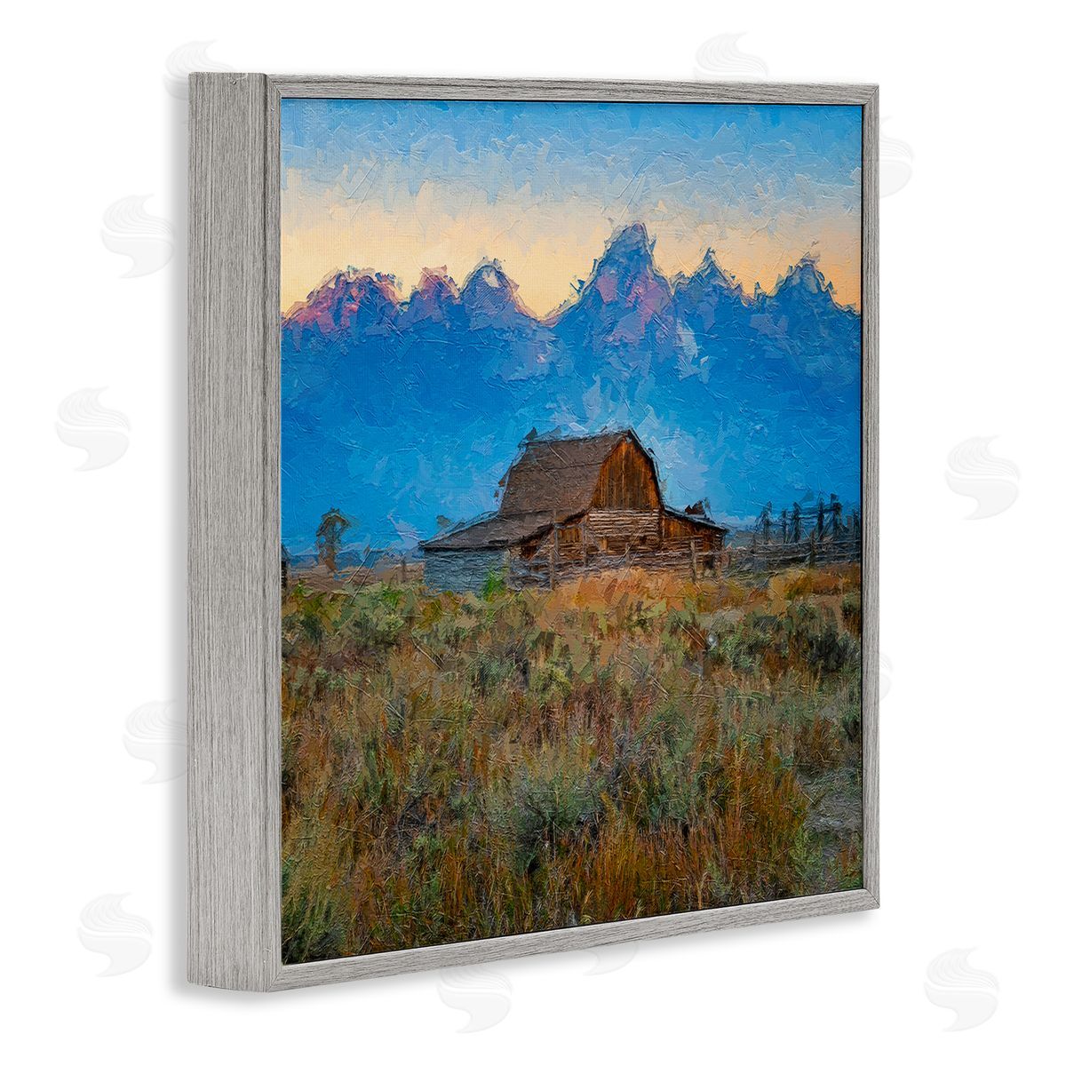Daniel Sproul Countryside Farm Pasture Barn Bold Blue Sunset Gray Framed Glicee Wall Art Print